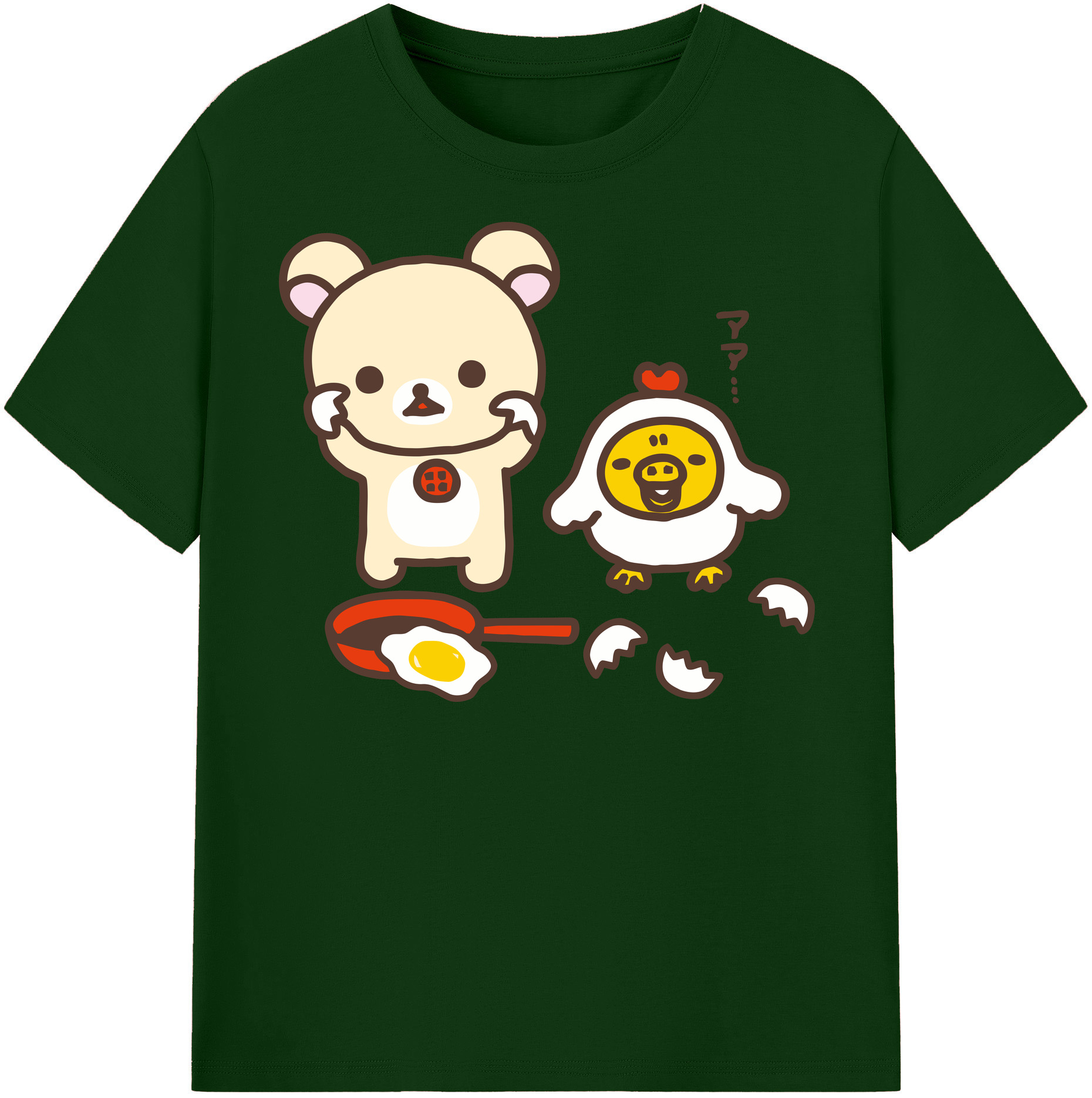 （画像用） リラックマ リラックマ キイロイトリ Rilakkuma Korilakkuma Kiiroitori 綿100％半袖Tシャツ（フロントプリント）